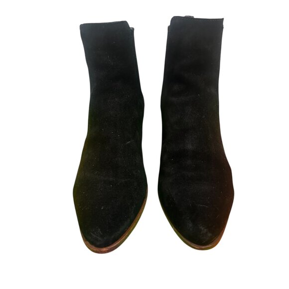 Sold Thursday Dreamer Suede Bootie Womens 9 Black Chelsea Pointed Toe Classic - Picture 6 of 16